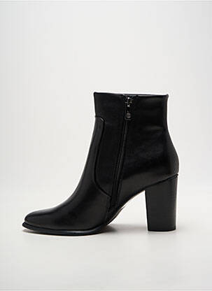 Bottines/boots tissage satiné talon de 7 à 9cm noir EMILIE KARSTON femme