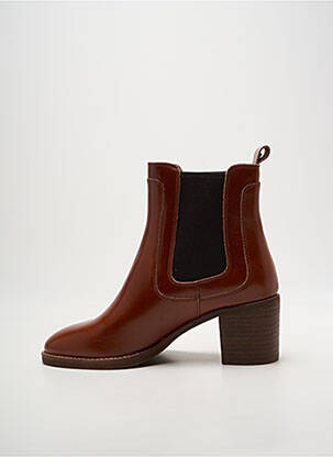 Bottines/boots tissage satiné talon de 4 à 6cm marron EMILIE KARSTON femme