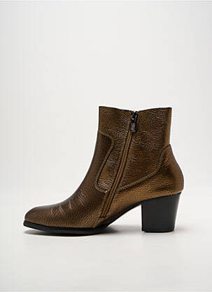 Bottines/boots tissage satiné talon de 4 à 6cm marron EMILIE KARSTON femme