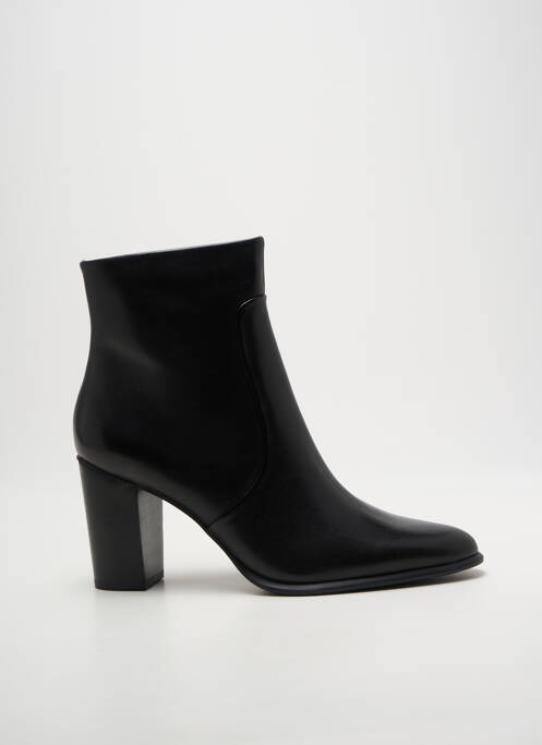 Bottines/boots tissage satiné talon de 7 à 9cm noir EMILIE KARSTON femme