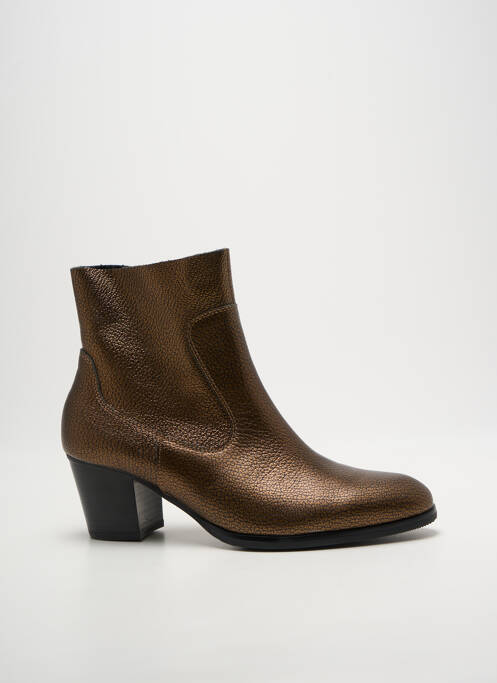 Bottines/boots tissage satiné talon de 4 à 6cm marron EMILIE KARSTON femme