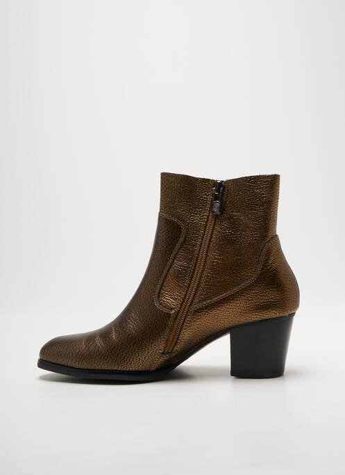 Bottines/boots tissage satiné talon de 4 à 6cm marron EMILIE KARSTON femme
