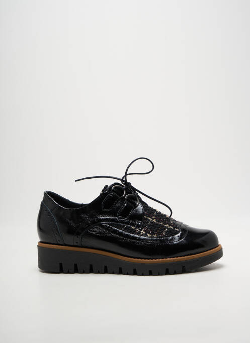 Derbies effet froissé talon plat jusqu'à 3cm noir GEO-REINO femme