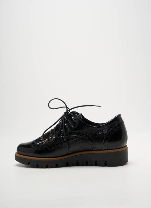 Derbies effet froissé talon plat jusqu'à 3cm noir GEO-REINO femme
