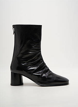 Bottines/boots tissage satiné talon de 4 à 6cm noir LORENZO MASIERO femme