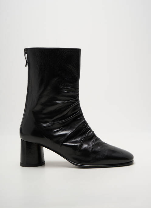 Bottines/boots tissage satiné talon de 4 à 6cm noir LORENZO MASIERO femme