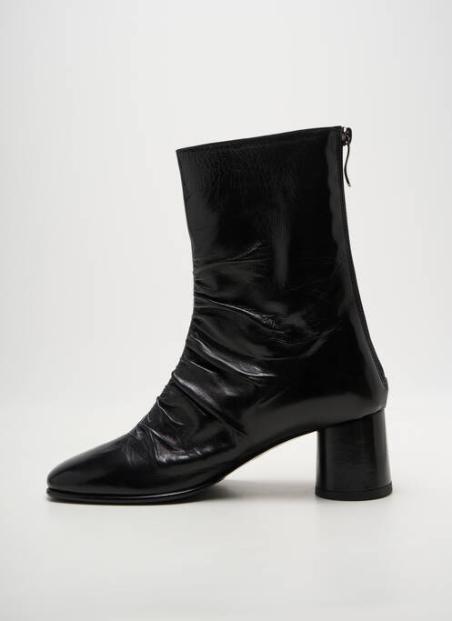 Bottines/boots tissage satiné talon de 4 à 6cm noir LORENZO MASIERO femme