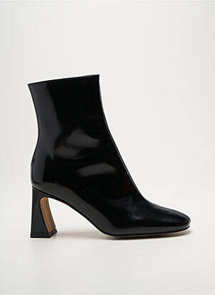 Bottines/boots tissage satiné talon de 7 à 9cm noir ANGEL ALARCON femme