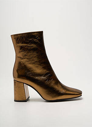 Bottines/boots tissage satiné talon de 7 à 9cm or ANGEL ALARCON femme