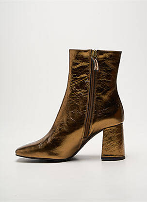 Bottines/boots tissage satiné talon de 7 à 9cm or ANGEL ALARCON femme