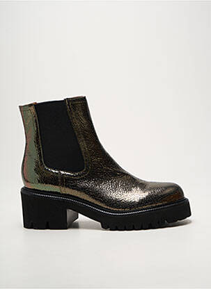 Bottines/boots tissage satiné talon de 4 à 6cm argent MAM'ZELLE femme