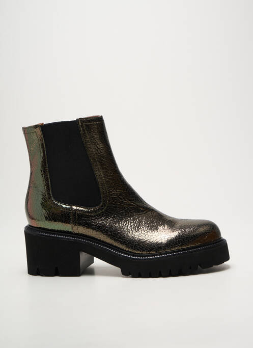 Bottines/boots tissage satiné talon de 4 à 6cm argent MAM'ZELLE femme