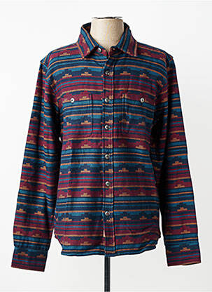 Chemise manches longues poignets boutonnés bleu IRON AND RESIN homme