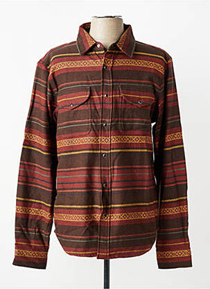 Chemise manches longues poches marron IRON AND RESIN homme