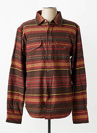 Chemise manches longues poignets boutonnés marron IRON AND RESIN homme