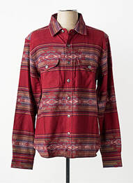 Chemise manches longues poignets boutonnés rouge IRON AND RESIN homme