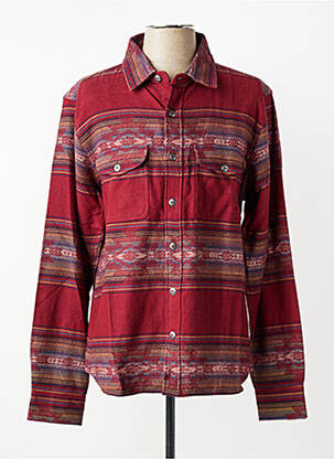 Chemise manches longues poignets boutonnés rouge IRON AND RESIN homme