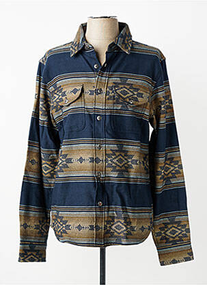 Chemise manches longues poches bleu IRON AND RESIN homme