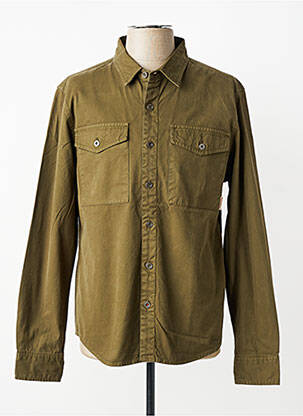 Veste casual fermeture boutonnée sur le devant vert IRON AND RESIN homme
