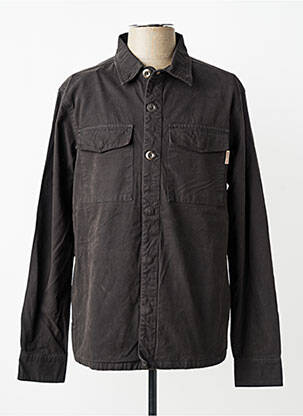 Chemise manches longues poignets boutonnés noir IRON AND RESIN homme