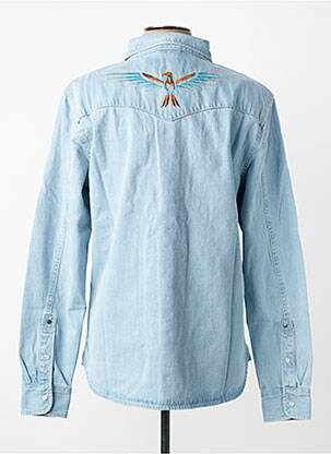 Chemise manches longues poches bleu IRON AND RESIN homme