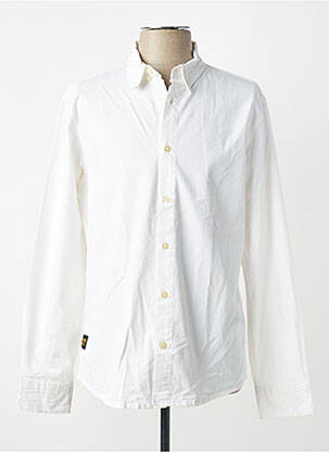 Chemise manches longues poignets boutonnés blanc DAYTONA homme