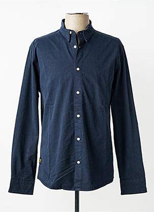 Chemise manches longues poignets boutonnés bleu DAYTONA homme