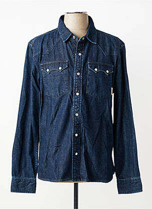 Chemise manches longues poches bleu IRON AND RESIN homme