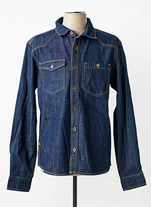 Chemise manches longues poches bleu DAYTONA homme