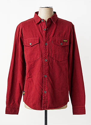 Chemise manches longues poignets boutonnés rouge DAYTONA homme