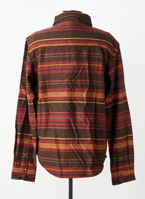 Chemise manches longues poignets boutonnés marron IRON AND RESIN homme