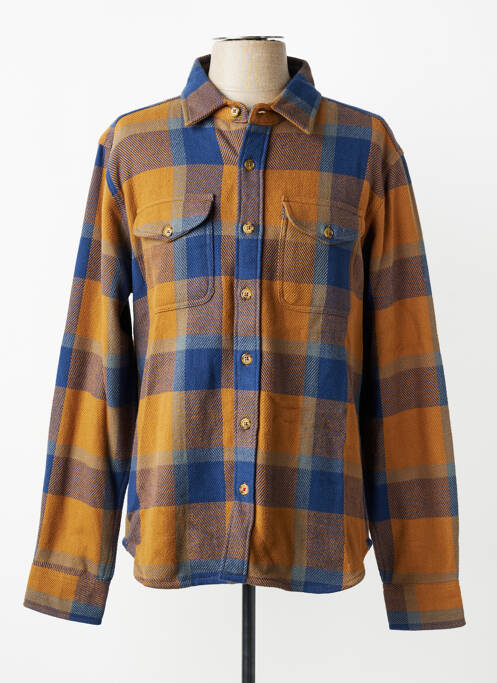 Chemise manches longues poignets boutonnés bleu IRON AND RESIN homme