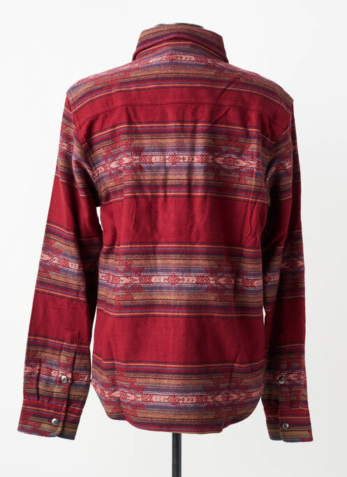 Chemise manches longues poignets boutonnés rouge IRON AND RESIN homme
