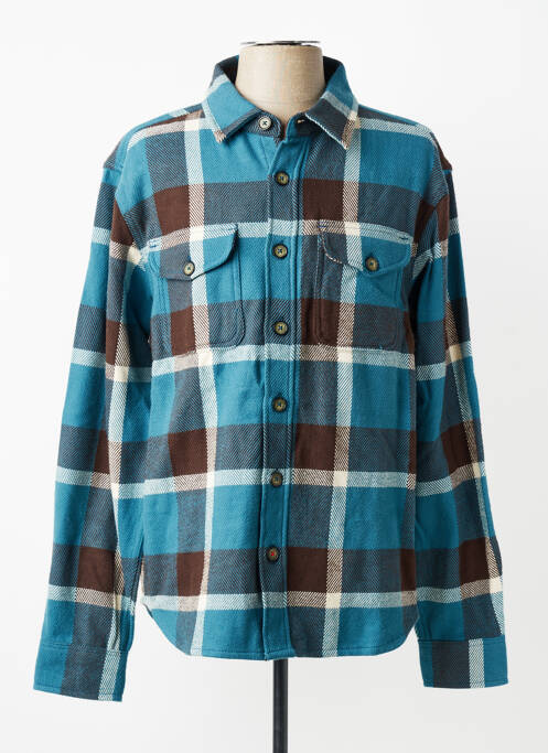Chemise manches longues poignets boutonnés bleu IRON AND RESIN homme