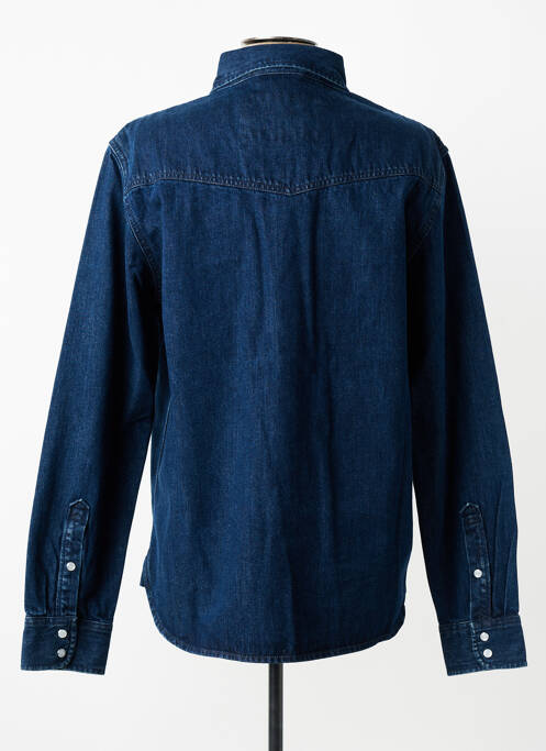 Chemise manches longues poignets boutonnés bleu IRON AND RESIN homme