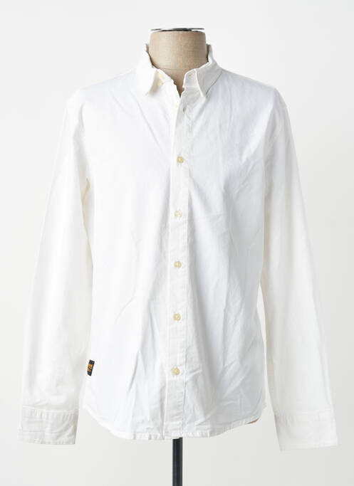 Chemise manches longues poignets boutonnés blanc DAYTONA homme