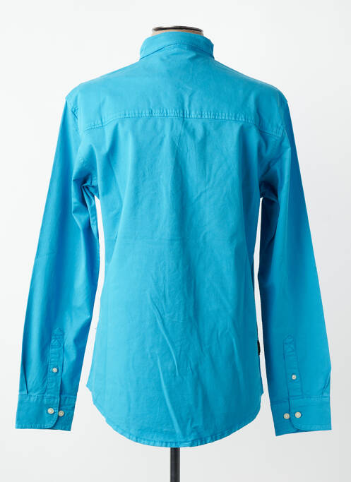 Chemise manches longues poignets boutonnés bleu DAYTONA homme