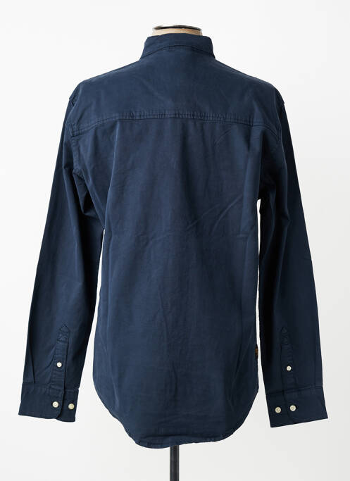 Chemise manches longues poignets boutonnés bleu DAYTONA homme