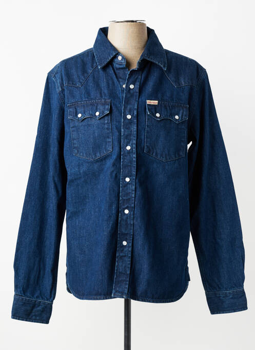 Chemise manches longues poignets boutonnés bleu IRON AND RESIN homme