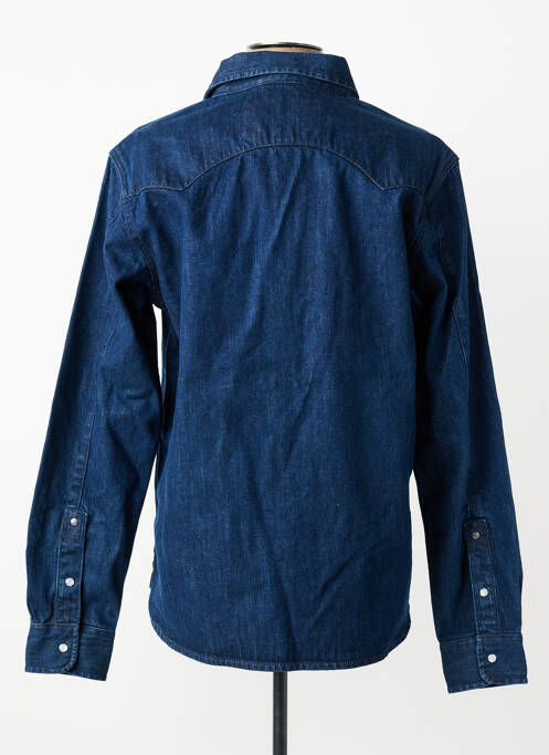 Chemise manches longues poignets boutonnés bleu IRON AND RESIN homme