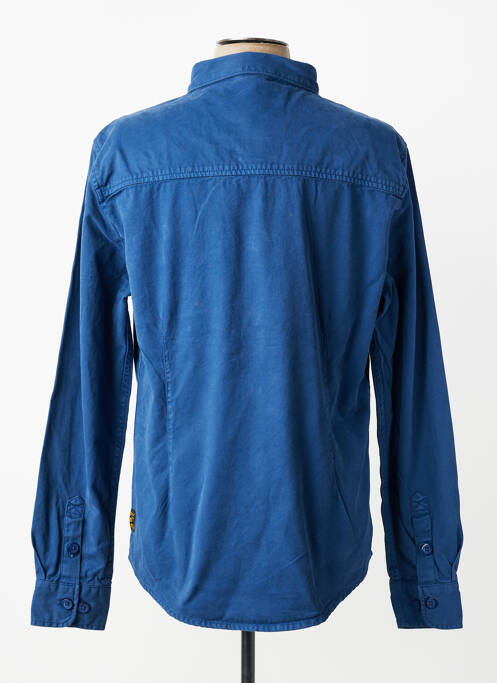 Chemise manches longues poignets boutonnés bleu DAYTONA homme