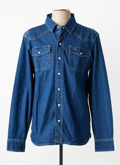 Chemise manches longues poches poitrine bleu IRON AND RESIN homme