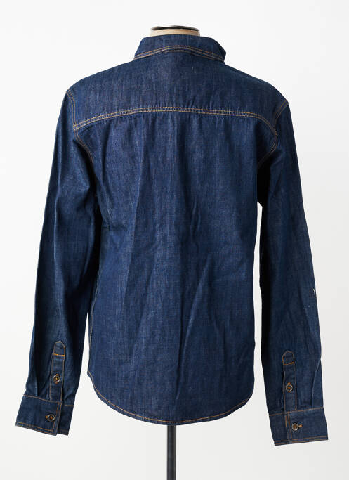Chemise manches longues poignets boutonnés bleu DAYTONA homme