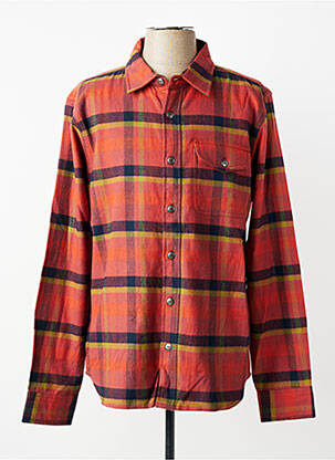 Chemise manches longues poignets boutonnés orange IRON AND RESIN homme