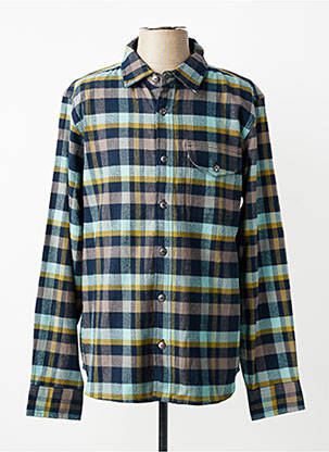 Chemise manches longues poignets boutonnés bleu IRON AND RESIN homme
