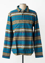 Chemise manches longues poches bleu IRON AND RESIN homme