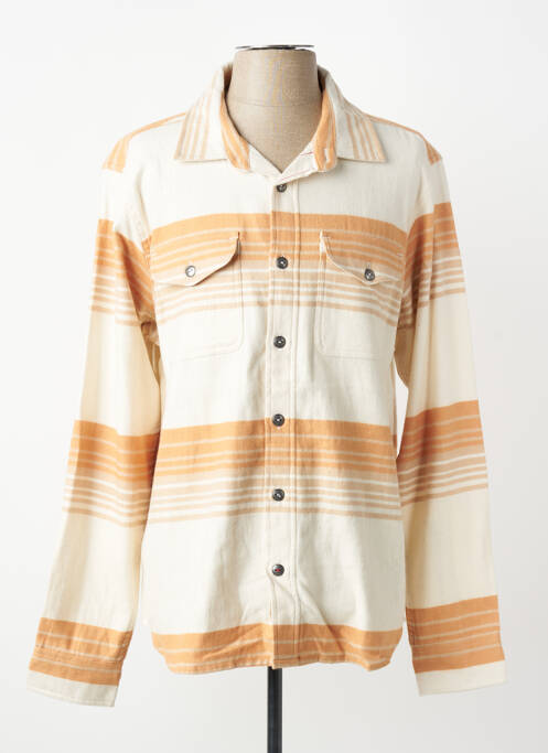 Chemise manches longues imprimé rayures beige IRON AND RESIN homme
