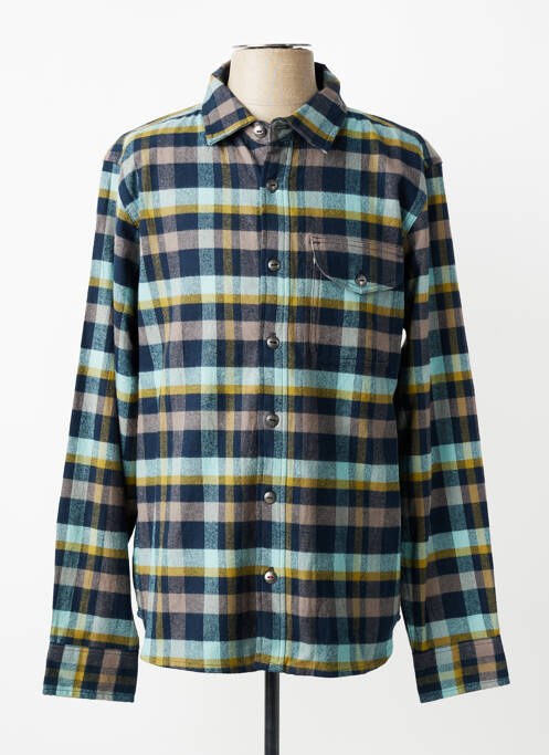 Chemise manches longues poignets boutonnés bleu IRON AND RESIN homme