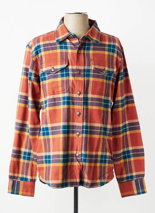 Chemise manches longues poignets boutonnés orange IRON AND RESIN homme