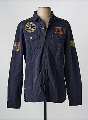 Veste casual fermeture boutonnée sur le devant bleu DAYTONA homme